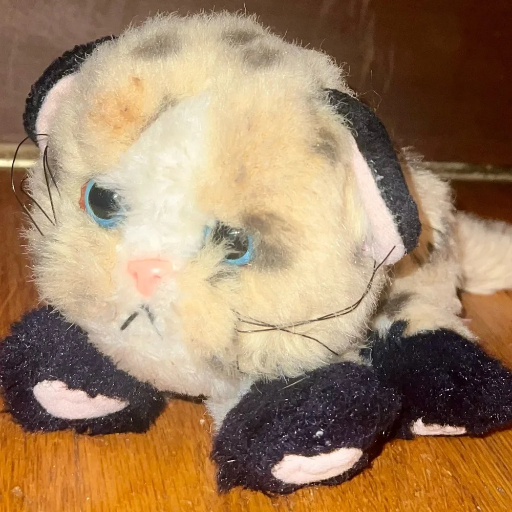 Vintage Tyco 1993 Kitty Kitty Jungle Kittens Plush Tan Leopard Spot Cat-No Bow